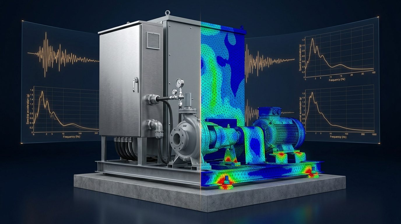 Расчет сейсмостойкости оборудования до 9 баллов в ANSYS (МКЭ)